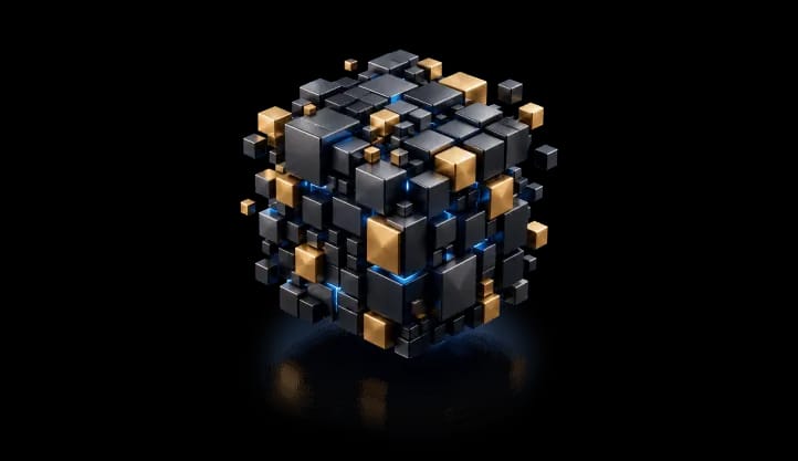 Illustration of a cube of liquidity blocks for brokers and broker-dealers