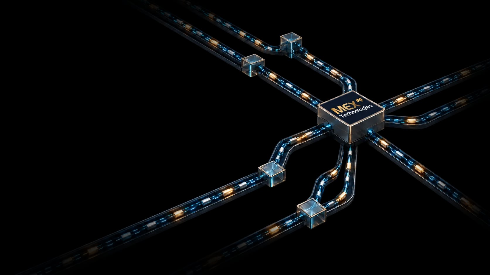 Illustration of a central settlement hub connecting institutional member profiles